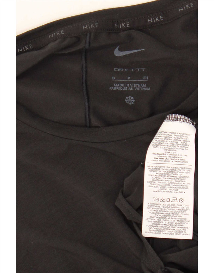 T-shirt corta da donna Nike Dri Fit Crop UK 10 piccola poliestere nero
