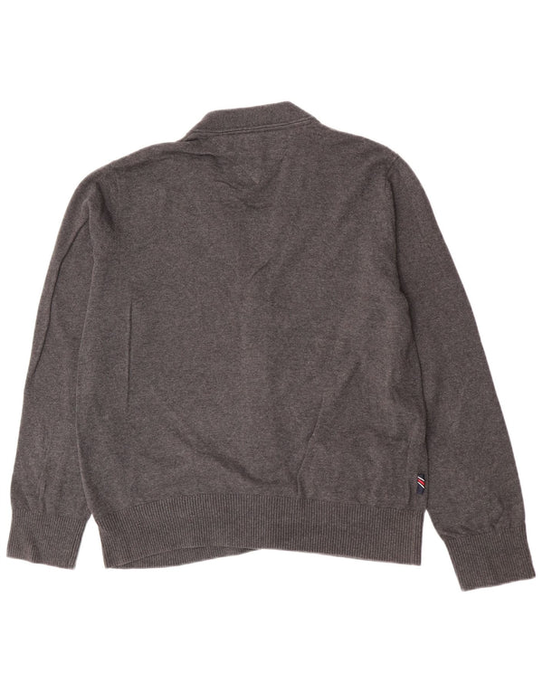 Maglione cardigan da uomo Tommy Hilfiger grande cotone grigio