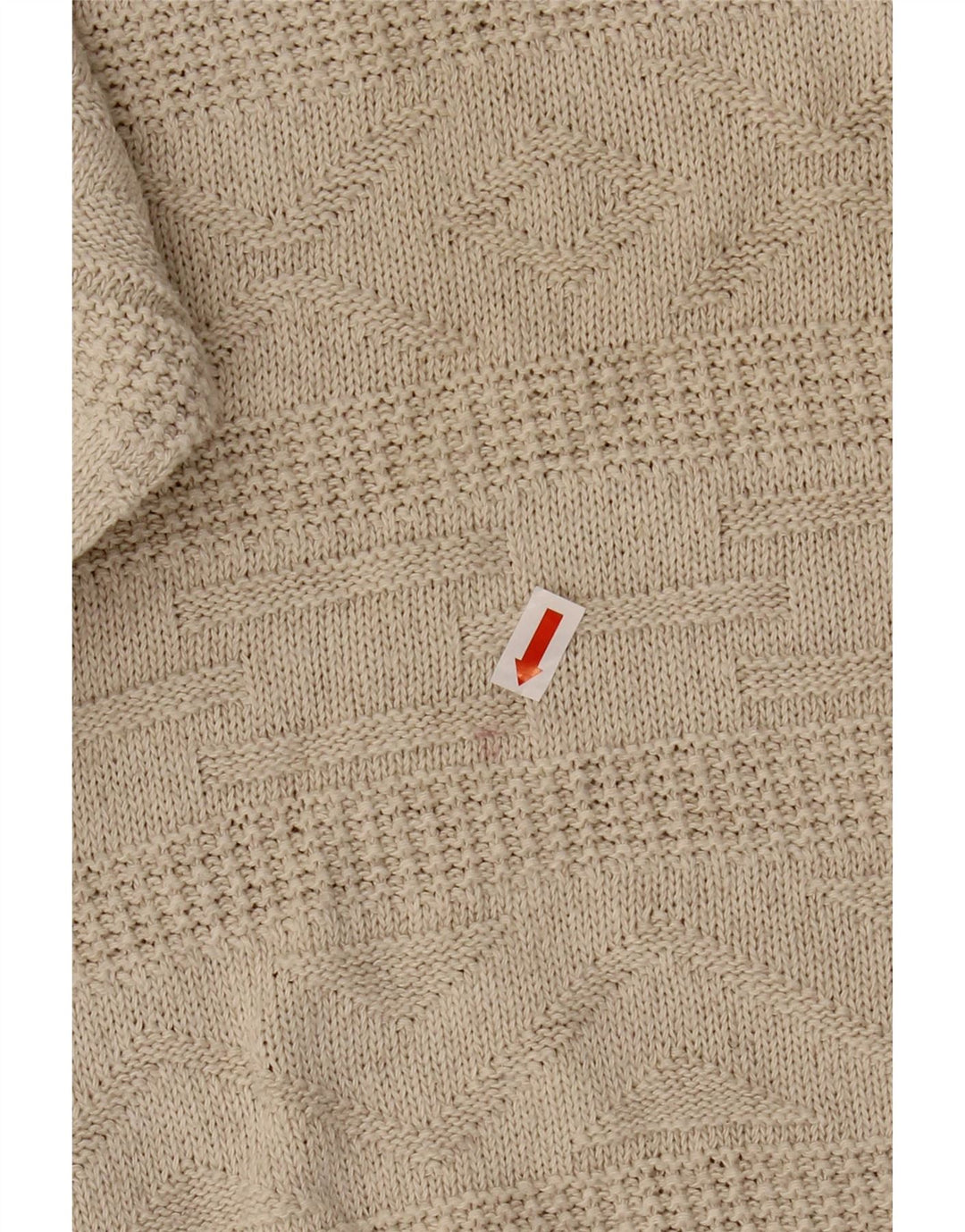 CENTRO MAGLIA Mens Crew Neck Jumper Sweater Medium Beige Acrylic