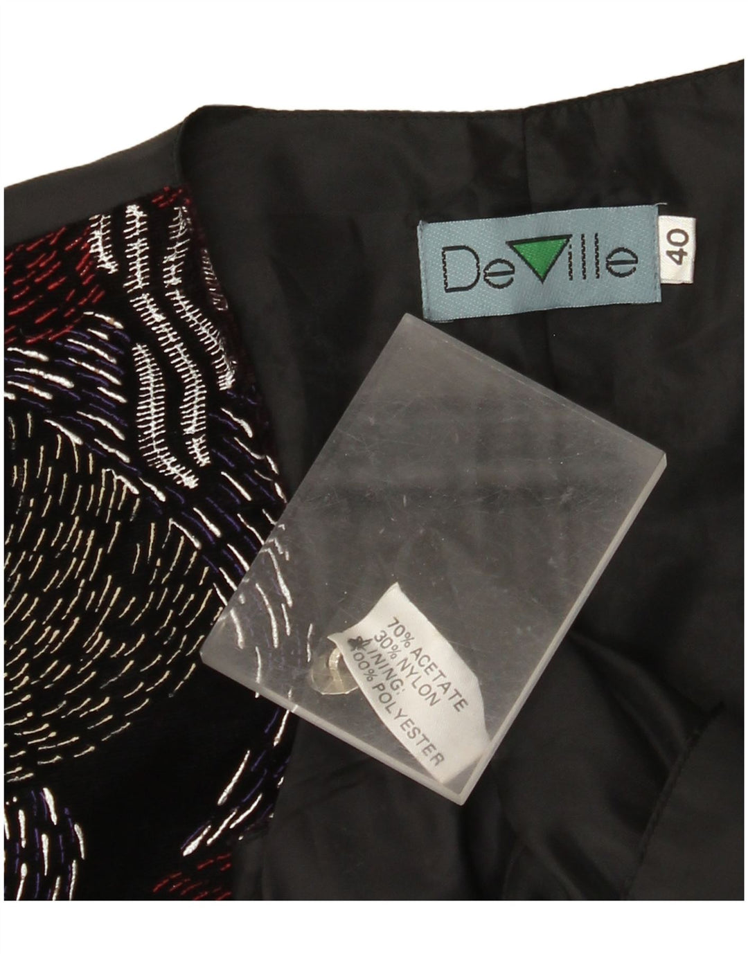 Gilet da donna DE VILLE EU 40 Acetato geometrico nero medio