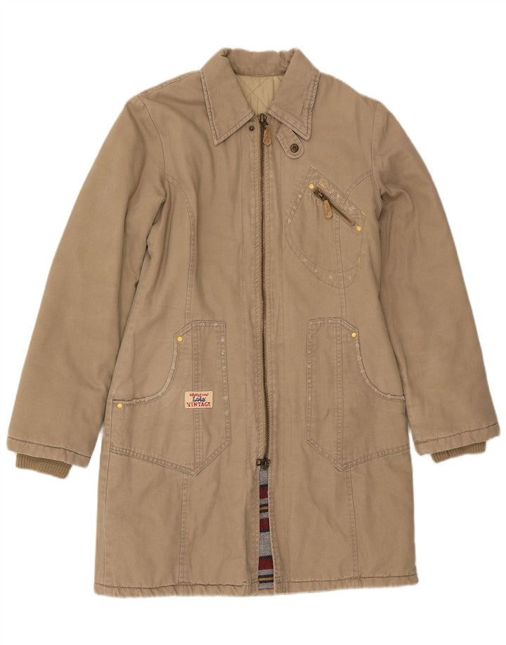 Cappotto giacca a vento da donna Lois UK 10 piccolo cotone beige