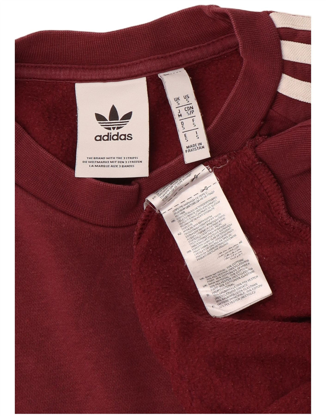 Felpa Adidas Uomo Maglione Piccolo Bordeaux Cotone