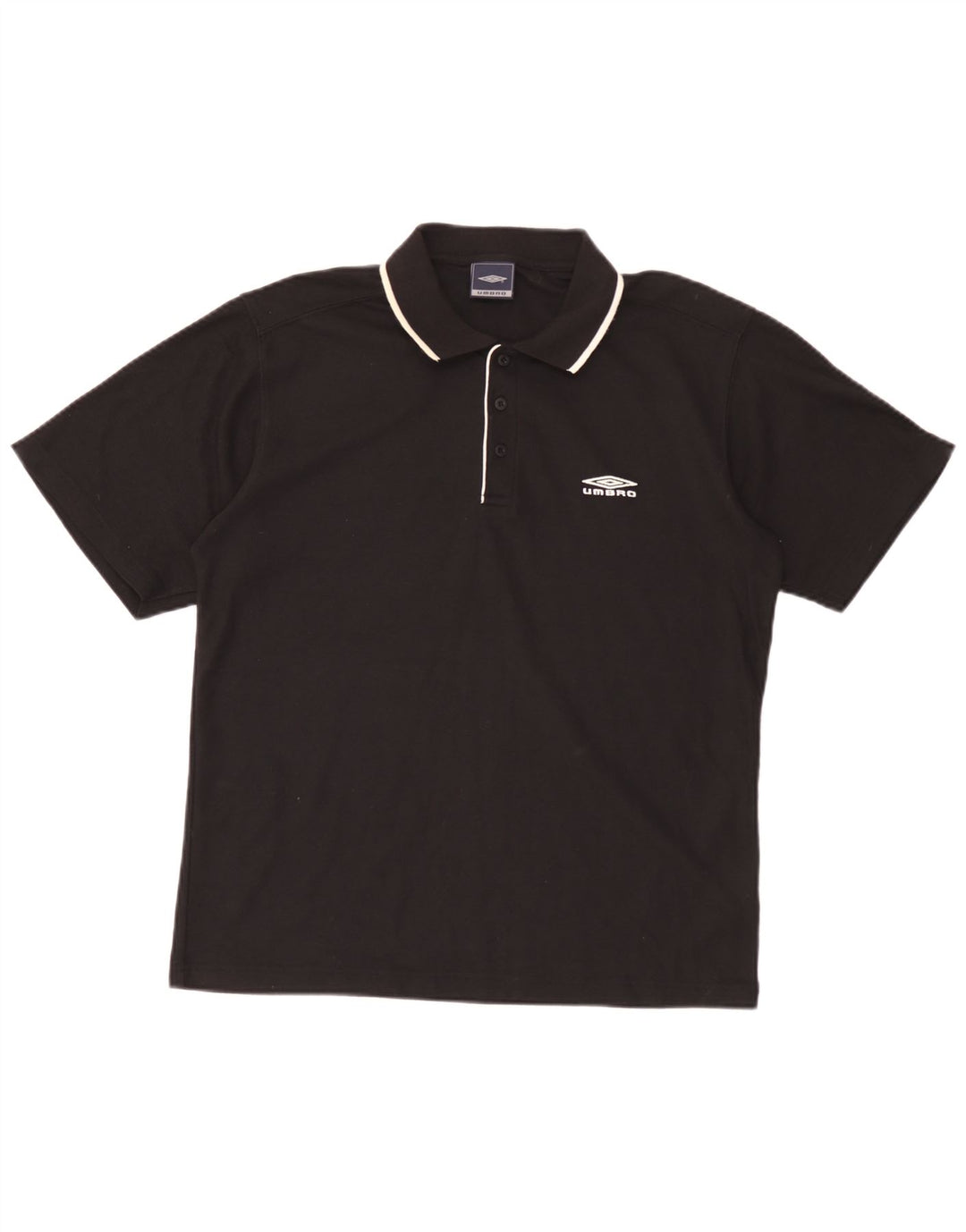 Polo Umbro da uomo media nera in poliestere