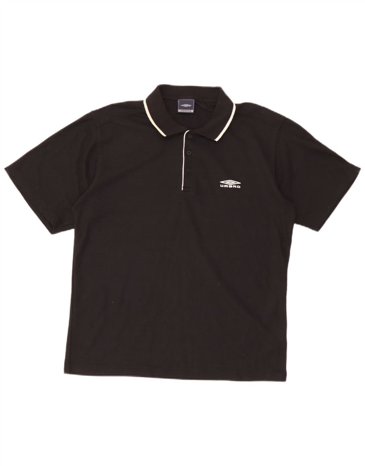 Polo Umbro da uomo media nera in poliestere