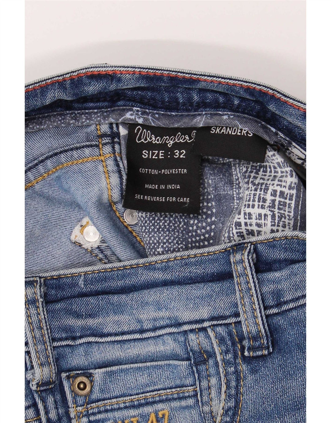 Wrangler Uomo Skanders Slim Jeans W32 L34 Cotone Blu