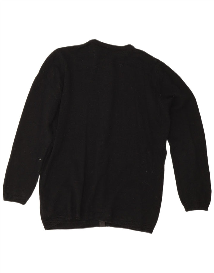 Maglione cardigan da donna Marks & Spencer UK 14 Lana d'agnello nera grande