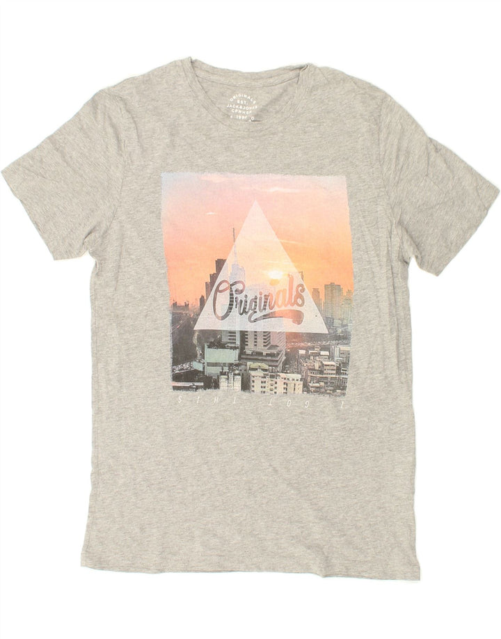JACK & JONES Mens Graphic T-Shirt Top Small Grey Cotton Vintage Jack & Jones and Second-Hand Jack & Jones from Messina Hembry 