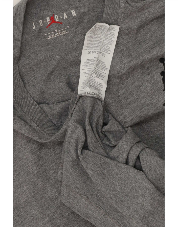 T-shirt Jordan da uomo grande in cotone grigio