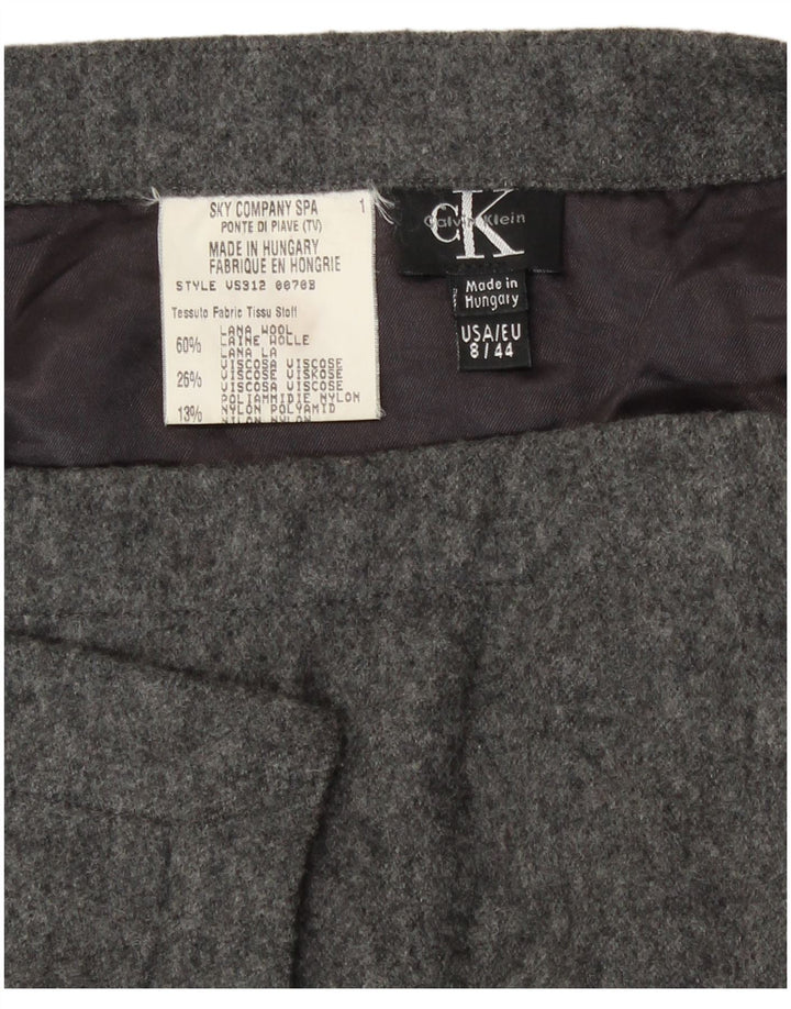 Gonna a portafoglio da donna Calvin Klein US 8 Medium W30 Lana grigia