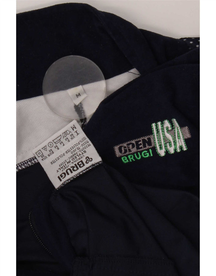 Brugi Giacca da uomo in velluto grafico con motivo a blocchi di colore blu navy medio