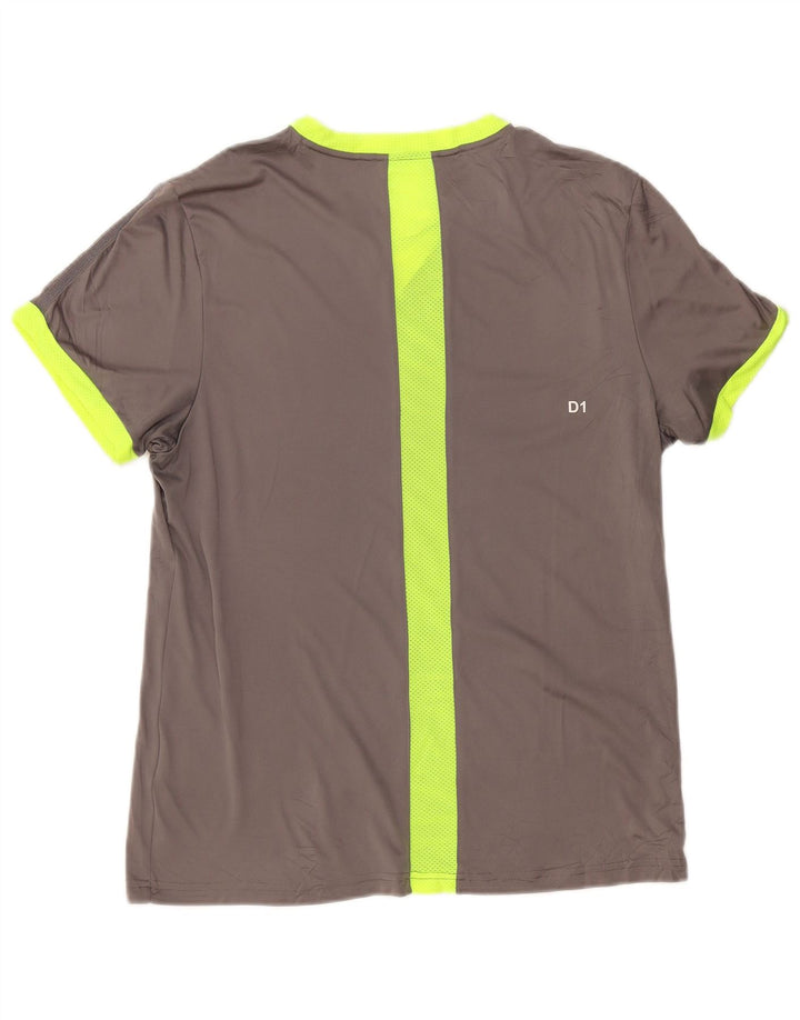 Asics Mens T-Shirt Top Medium Grey Colourblock