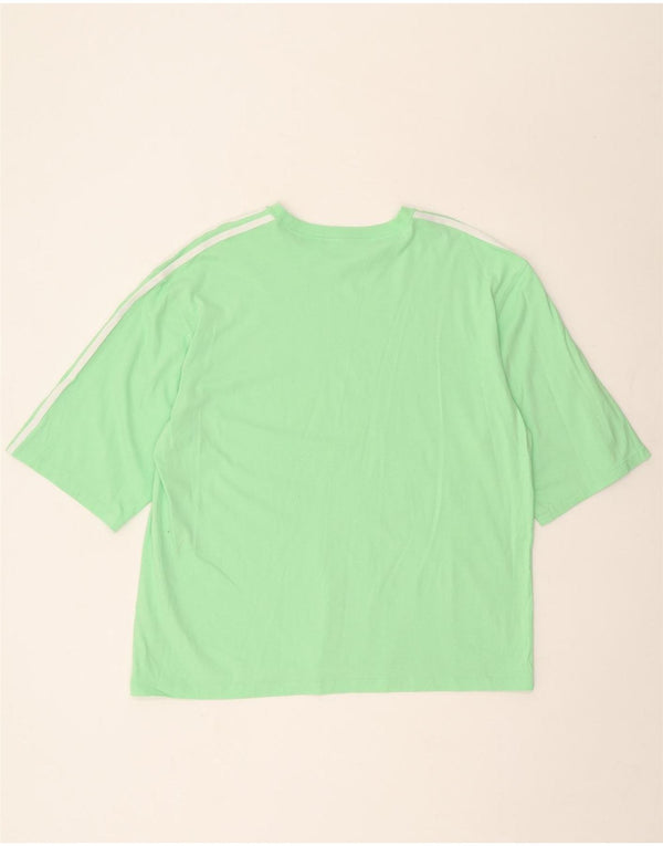 Adidas Womens Graphic T-Shirt Top UK 12/14 Medium Green Cotton