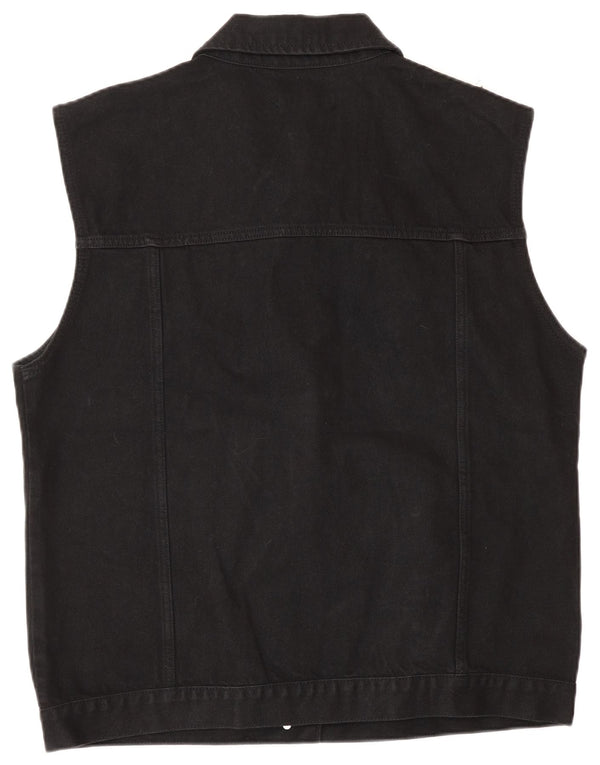 Gilet in denim da donna Oasis UK 16 grande cotone nero