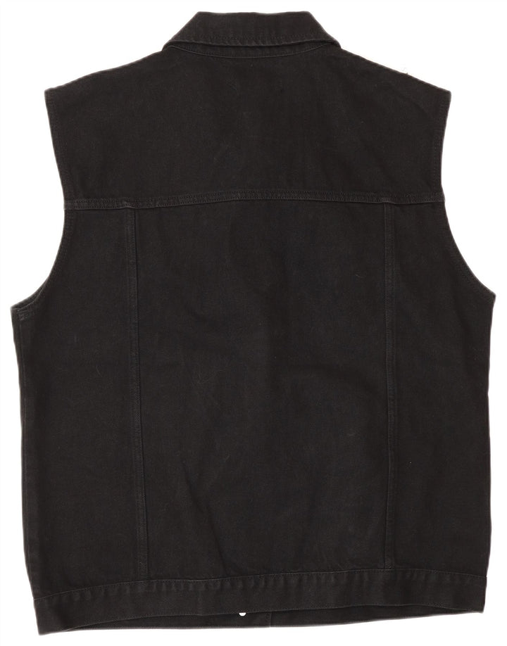 Gilet in denim da donna Oasis UK 16 grande cotone nero