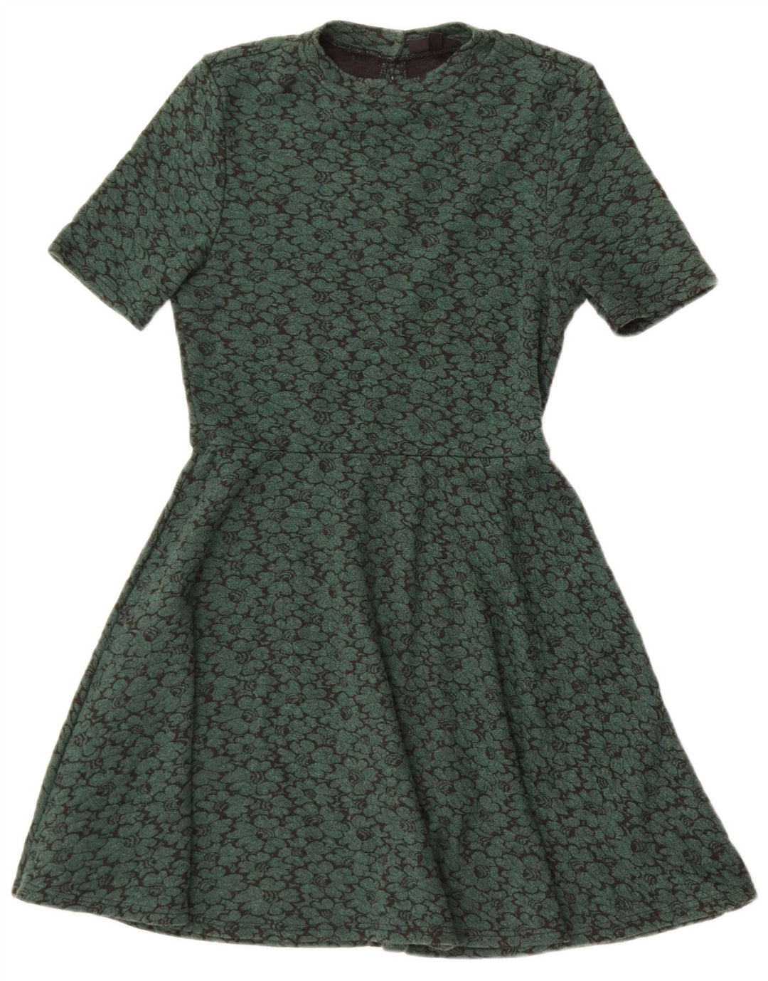 Topshop Abito da donna a trapezio UK 10 Piccolo poliestere floreale verde