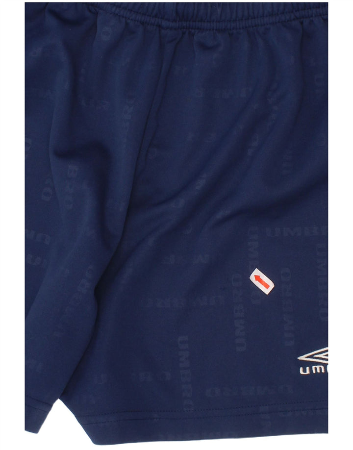 Pantaloncini sportivi grafici da ragazzo UMBRO 13-14 anni in poliestere blu navy