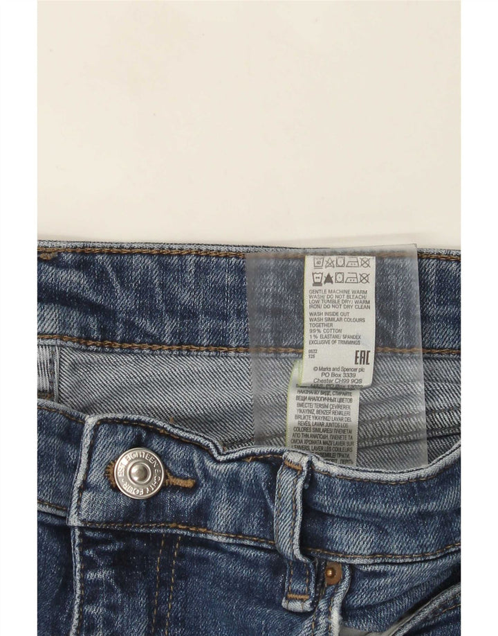 Jeans dritti invecchiati Marks & Spencer da donna UK 14 Large W34 L30 Blu