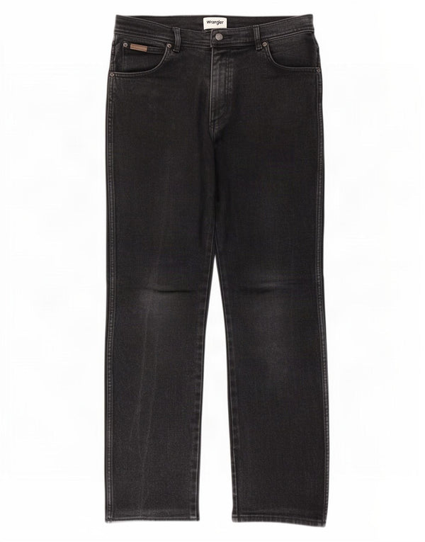 Jeans dritti da uomo Wrangler Texas W34 L32 cotone nero
