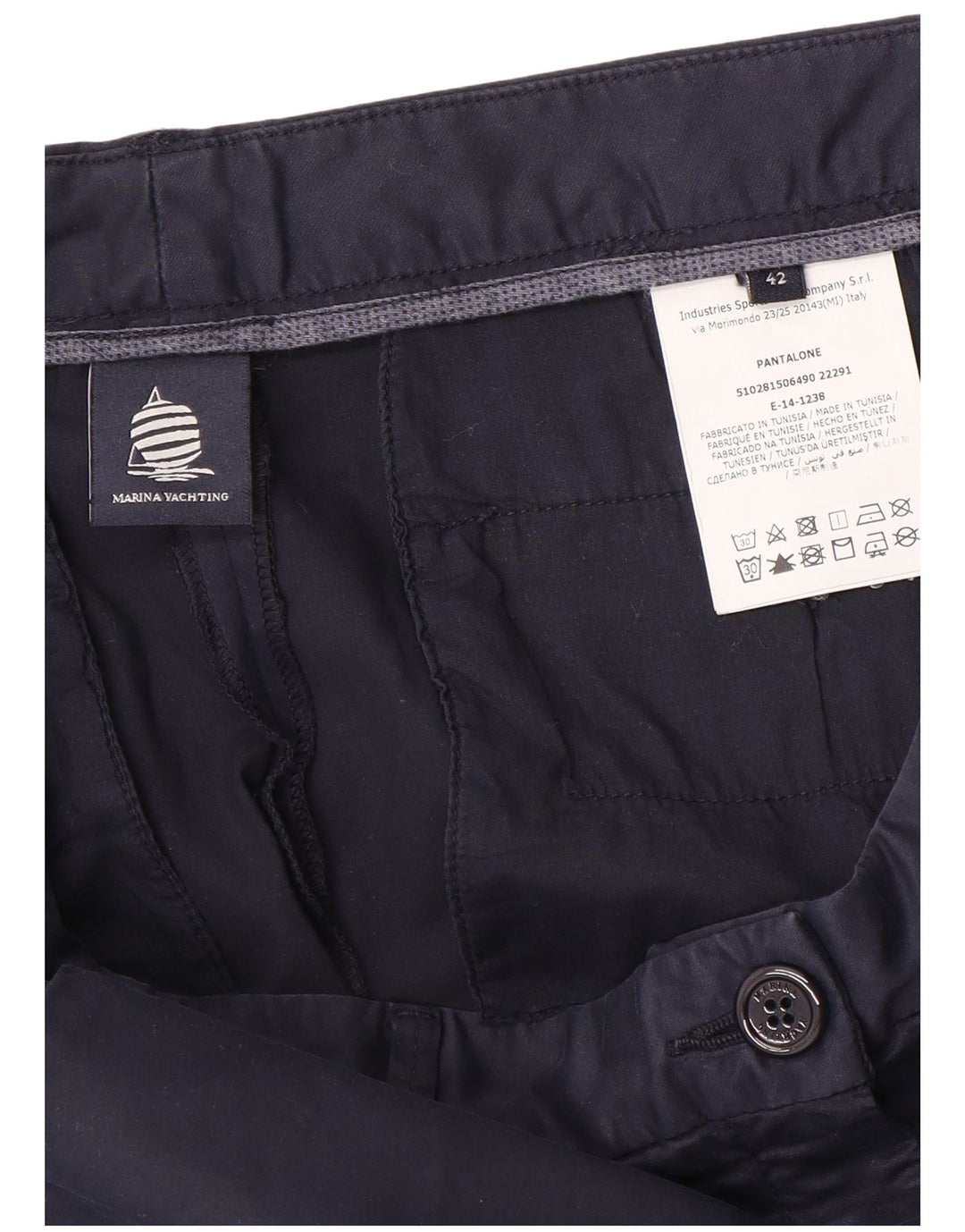 Pantaloni chino slim da donna Marina Yachting IT 42 medio W30 L27 Blu navy
