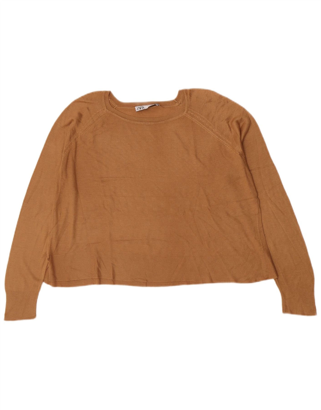 Maglione maglione oversize con scollo a barca da donna Zara UK 10 piccolo marrone