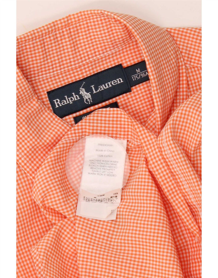 Camicia da uomo a maniche corte personalizzata Ralph Lauren percalle arancione medio