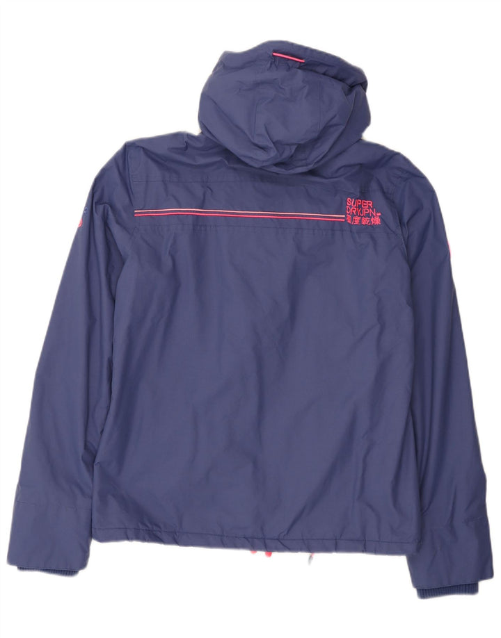 Giacca a vento con cappuccio da donna Superdry UK 16 Large Blu Colourblock