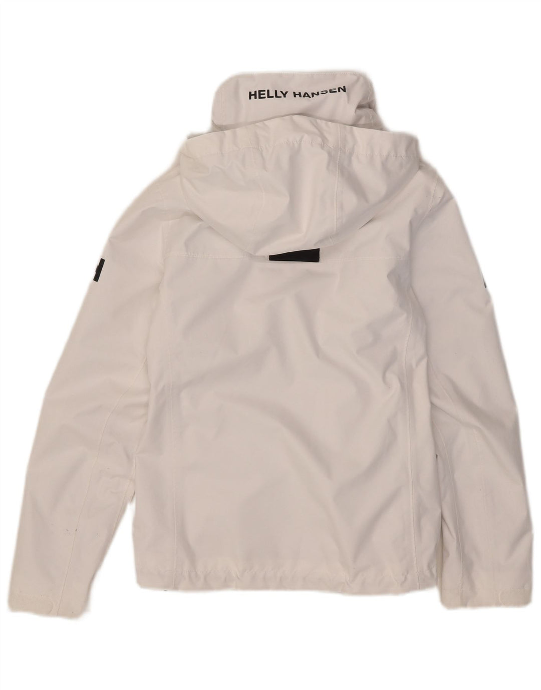 Giacca antipioggia con cappuccio grafica da donna Helly Hansen UK 10 piccola poliestere bianco