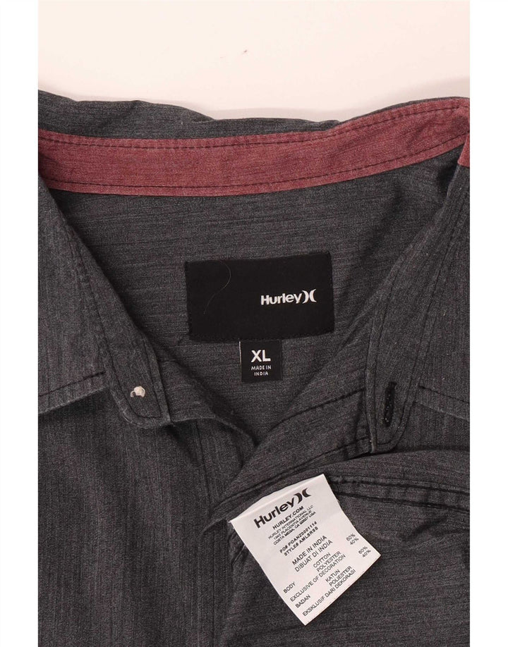 Camicia Hurley da uomo XL in cotone grigio