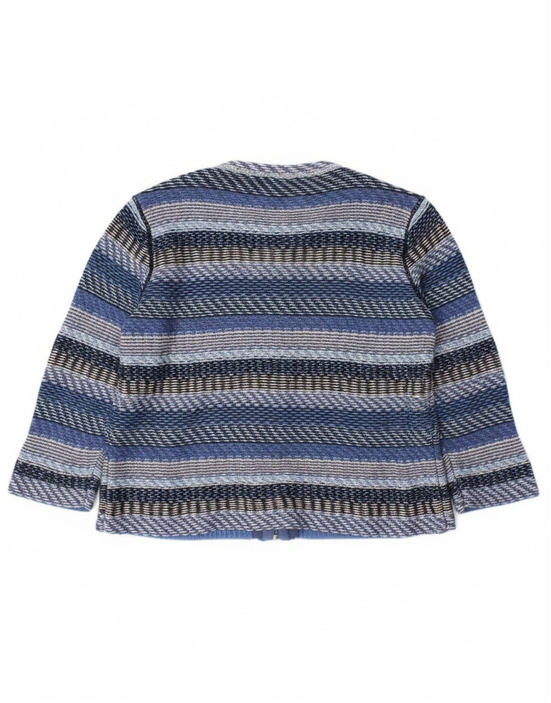 MAX & CO. Womens Cardigan Sweater UK 14 Medium Blue Striped Cotton