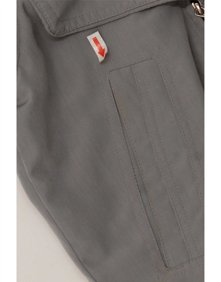 Giubbotto bomber vintage da uomo vestibilità ampia UK 38 Poliestere grigio medio