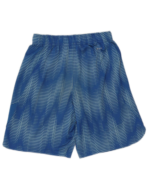 Nike Boys Dri Fit Graphic Sport Shorts 12-13 Years Large Blue Geometric