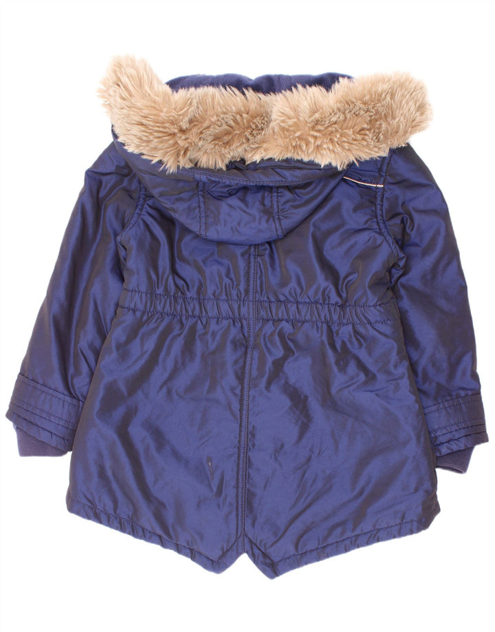 Parka con cappuccio per ragazze Ted Baker 5-6 anni in nylon blu navy