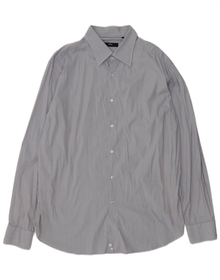 Camicia da uomo HUGO BOSS XL in cotone a quadri grigi