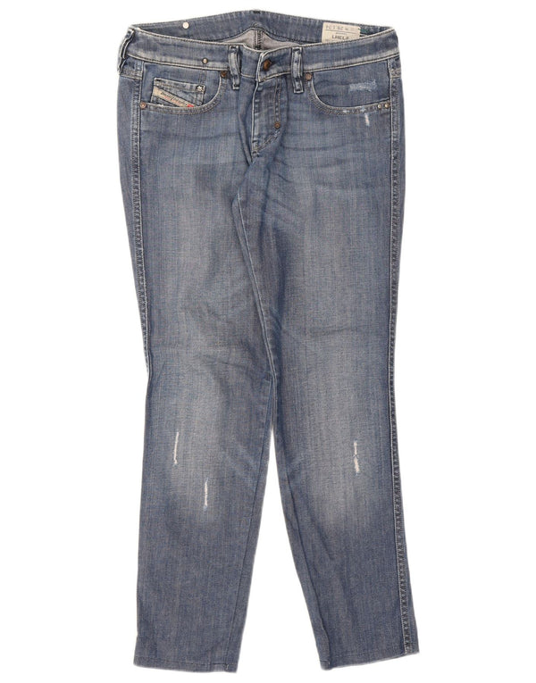 Jeans slim da donna Diesel Lhela effetto consumato W29 L28 cotone blu
