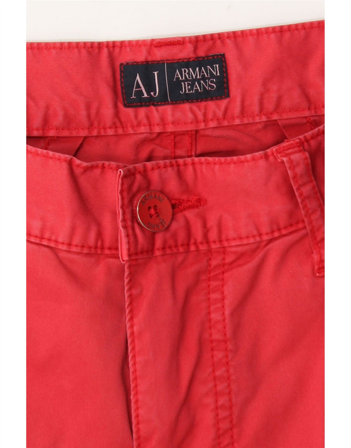 Jeans dritti vestibilità regolare da uomo Armani W33 L29 cotone rosso