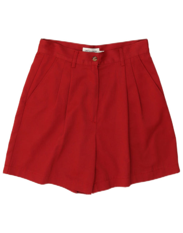 Pantaloncini chino con pegging da donna Benetton IT 44 Medium W28 Poliestere rosso