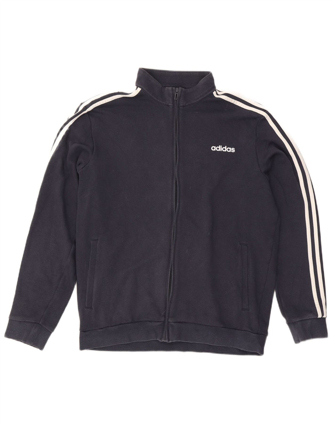 Giacca da ginnastica da uomo Adidas Large in cotone blu navy