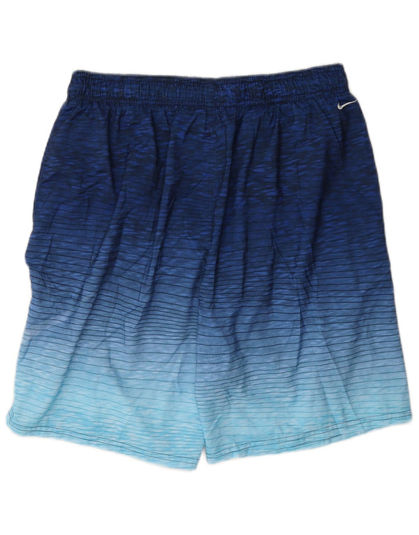 Pantaloncini da bagno con grafica Nike da uomo, grandi, in poliestere gessato blu