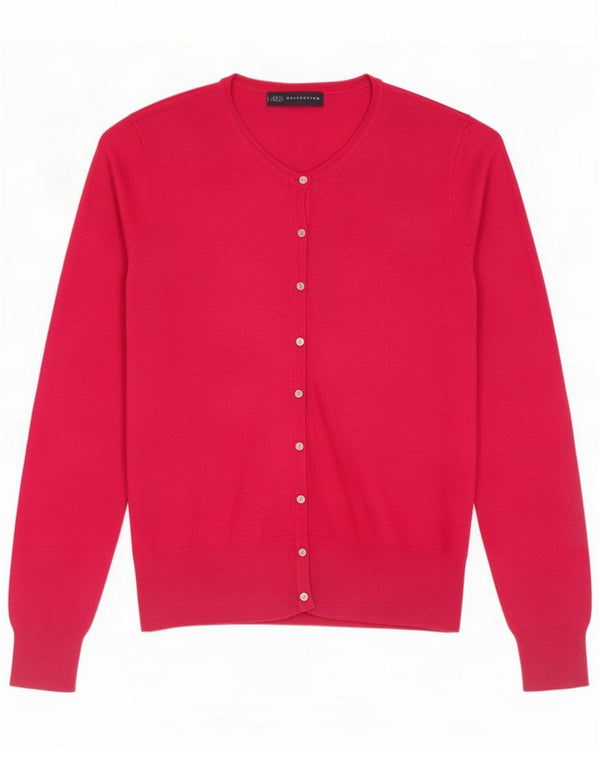 Marks & Spencer Maglione cardigan da donna UK 14 Rosa medio