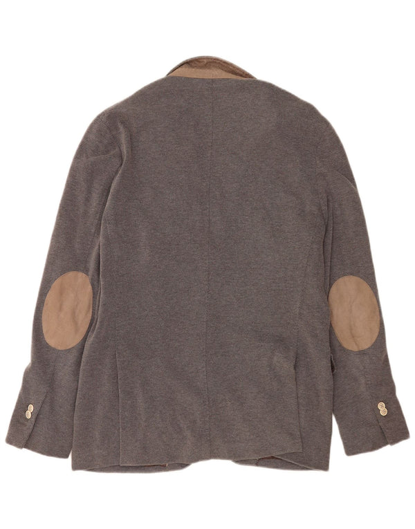 Giacca blazer da uomo a 2 bottoni Massimo Dutti EU 52 grande cotone grigio