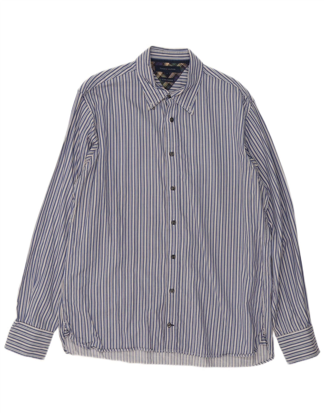 Camicia da uomo Tommy Hilfiger grande cotone a righe blu