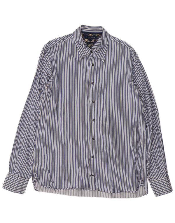 Camicia da uomo Tommy Hilfiger grande cotone a righe blu