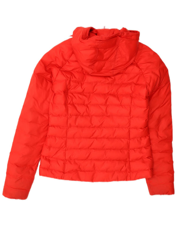 Giacca imbottita con cappuccio da donna Adidas UK 8 Small Orange Nylon