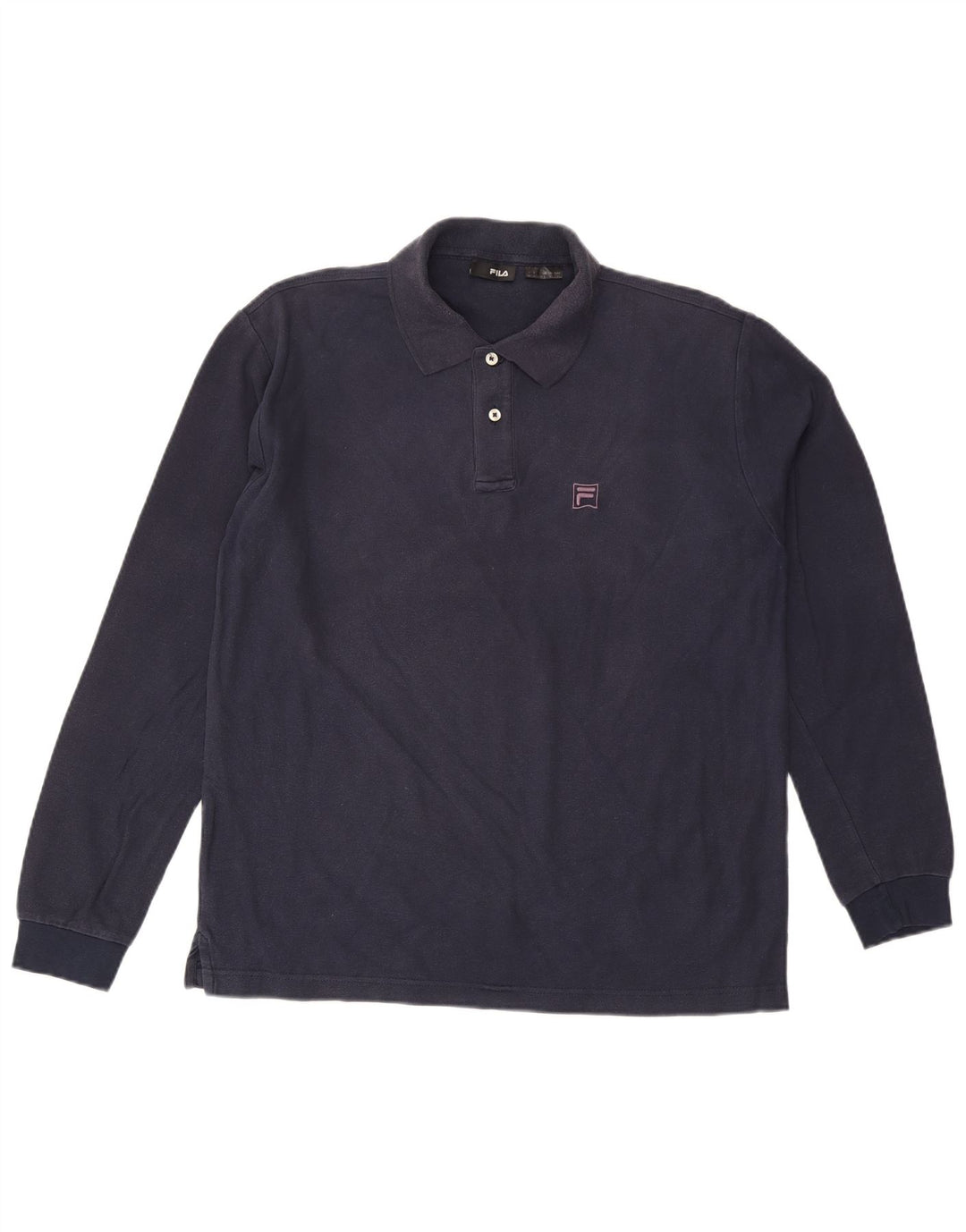 Polo da uomo a maniche lunghe FILA grande blu navy