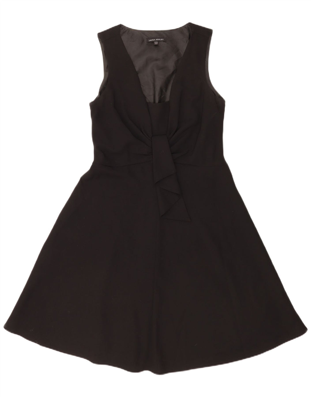 Abito a trapezio senza maniche da donna Laura Ashley UK 12 Poliestere nero medio