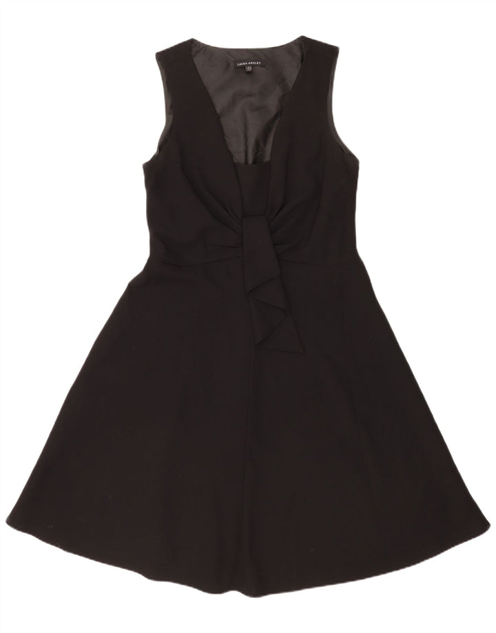Abito a trapezio senza maniche da donna Laura Ashley UK 12 Poliestere nero medio