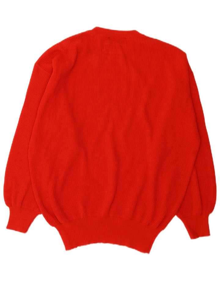 Maglione maglione girocollo da donna Les Copains UK 16 grande lana rossa
