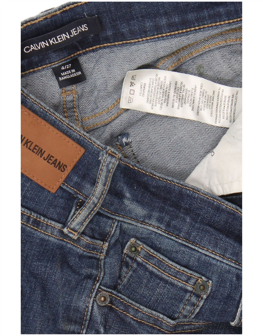 CALVIN KLEIN Jeans skinny da donna US 4 XS W27 L26 Cotone blu