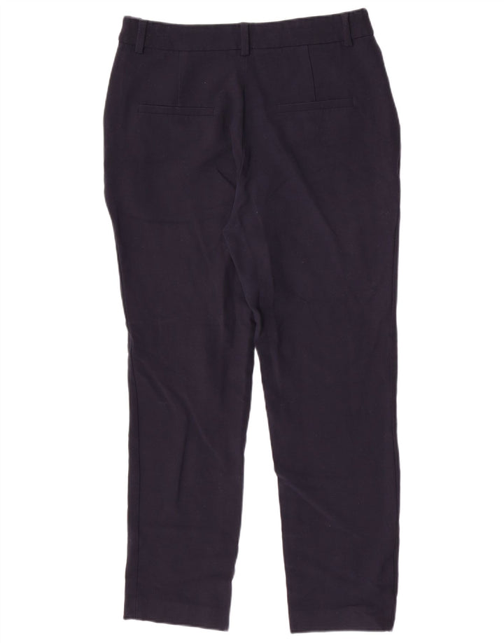 Pantaloni da abito slim da donna Massimo Dutti EU 40 Medium W30 L27 Lana blu navy