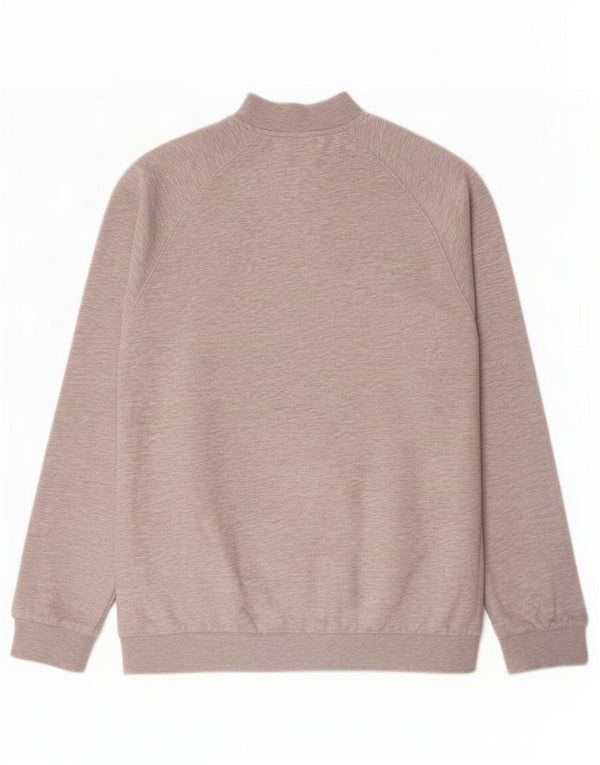 Felpa Puma da uomo con zip e collo, maglione, cotone chiazzato grigio medio